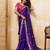 Purple satin embroidered saree with thread work