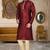 red dupion art silk  kurta with pattern work and 8 button