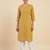 Mustrad yellow printed cotton kurti