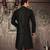 black dupion art silk  kurta with pattern work and 8 button