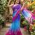 Multicolor georgette printed saree with floral print