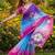 Multicolor georgette printed saree with floral print