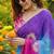 Multicolor georgette printed saree with floral print
