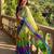 Multicolor georgette printed saree with floral print