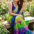 Multicolor georgette printed saree with floral print