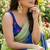 Multicolor georgette printed saree with floral print