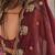 Wine satin embroidered saree with thread work