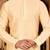fawn dupion art silk  kurta with pattern work and 8 button