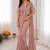 Peach silk blend embroidered saree with sequins work