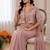 Peach silk blend embroidered saree with sequins work