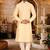 fawn dupion art silk  kurta with pattern work and 8 button