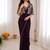 Wine silk blend embroidered saree with sequins work