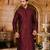 mahroon dupion art silk  kurta with pattern work and 8 button