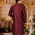 mahroon dupion art silk  kurta with pattern work and 8 button