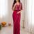 Magenta silk blend embroidered saree with sequins work