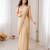 Beige georgette embroidered saree with sequins work