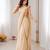 Beige georgette embroidered saree with sequins work