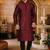 mahroon dupion art silk  kurta with pattern work and 8 button