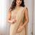 Beige georgette embroidered saree with sequins work