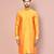 mustard cotton silk  kurta with  cuff and fancy buttons