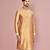mustard cotton silk  kurta with  cuff and fancy buttons