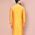 mustard cotton silk  kurta with  cuff and fancy buttons