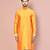 mustard cotton silk  kurta with  cuff and fancy buttons