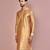 beige cotton silk  kurta with  cuff and fancy buttons