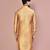 beige cotton silk  kurta with  cuff and fancy buttons