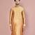 beige cotton silk  kurta with  cuff and fancy buttons