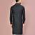 black cotton silk  kurta with  cuff and fancy buttons