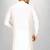 white cotton silk  kurta with  cuff and fancy buttons