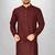 red cotton silk kurta with  cuff and fancy buttons