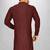 red cotton silk kurta with  cuff and fancy buttons