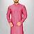 pink cotton silk kurta with  cuff and fancy buttons