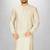 ivory cotton silk kurta with  cuff and fancy buttons