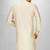 ivory cotton silk kurta with  cuff and fancy buttons