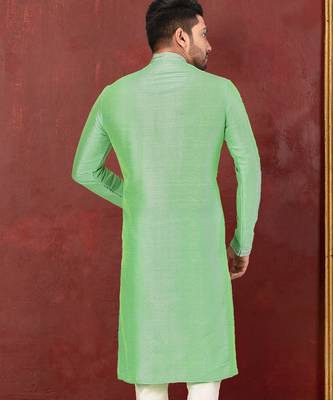 pastel green mulbury  kurta with pattern work&hand work 2