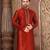 red mulbury  kurta with pattern work&hand work