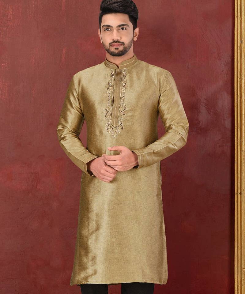 rust mulbury  kurta with pattern work&hand work