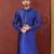 royal blue mulbury  kurta with pattern work&hand work