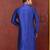 royal blue mulbury  kurta with pattern work&hand work