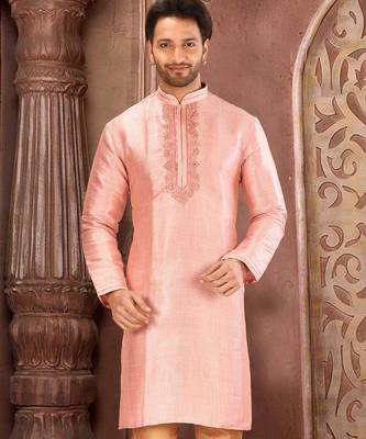 peach mulbury  kurta with pattern work&hand work 1
