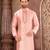 peach mulbury  kurta with pattern work&hand work
