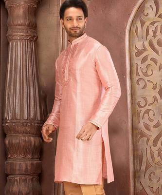 peach mulbury  kurta with pattern work&hand work 2