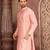 peach mulbury  kurta with pattern work&hand work