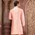 peach mulbury  kurta with pattern work&hand work