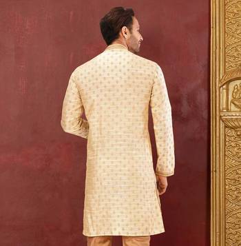 Light yellow mulbury  kurta with pattern work&hand work 3