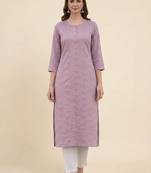 Lavender printed cotton kurti