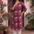 Burgundy printed cotton kurti